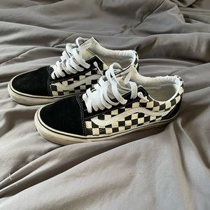 Black and white checker vans